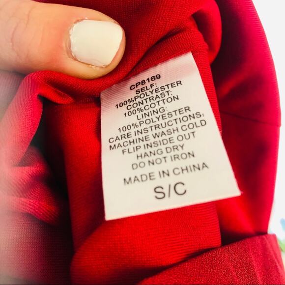 TCEC Deep Red Maroon Cutout Bell Long Sleeve Zip Pockets Shorts Romper Small - Picture 6 of 6